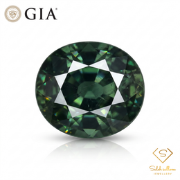 GIA Certified Natural Greenish Blue Sapphire | 5.90 Carats Cushion Mixed Cut | Beryllium Diffused-Saleh Sallom
