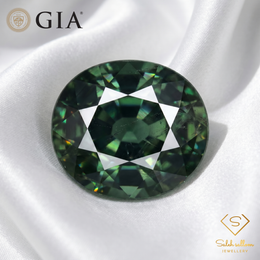 GIA Certified Natural Greenish Blue Sapphire | 5.90 Carats Cushion Mixed Cut | Beryllium Diffused-Saleh Sallom