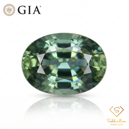 GIA Certified Natural Zoned Blue and Yellow-Green Sapphire | 0.96 Carat Oval Mixed Cut | Heated-Saleh Sallom