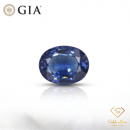 GIA Certified Natural Blue Sapphire | 3.63 Carats Oval Mixed Cut | Titanium Diffused Luxury Gemstone-Saleh Sallom
