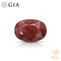 GIA Certified Natural Brownish Red-Orange Sapphire | 7.10 Carats Oval Mixed Cut | Unheated-Saleh Sallom