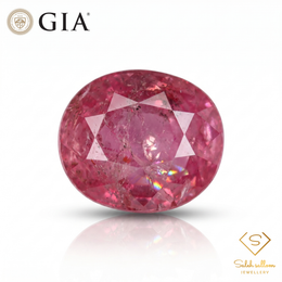 GIA Certified Natural Red-Purple Sapphire | 2.17 Carats Oval Mixed Cut | Unheated-Saleh Sallom