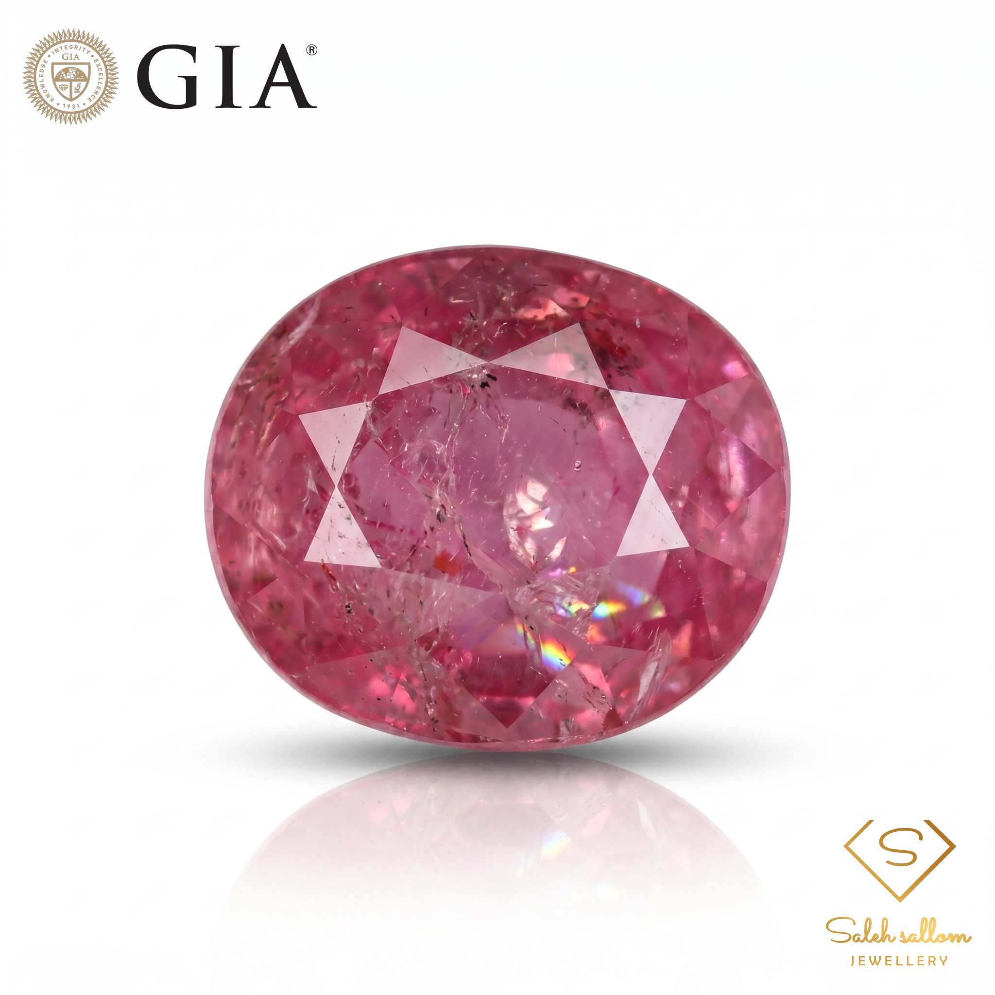 GIA Certified Natural Red-Purple Sapphire | 2.17 Carats Oval Mixed Cut | Unheated