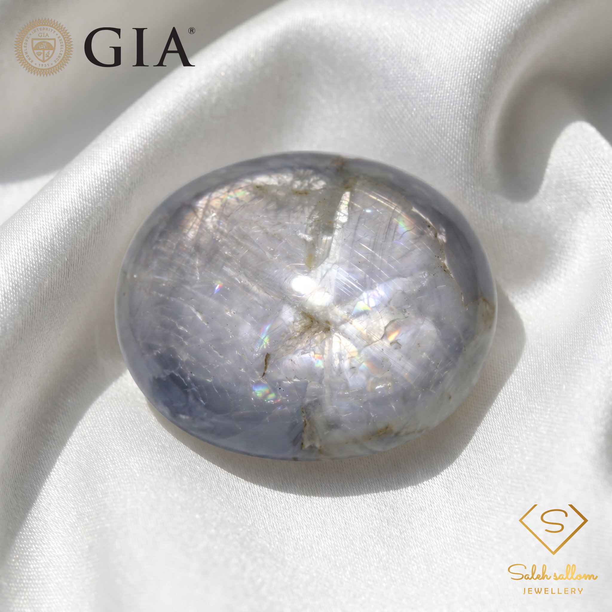 GIA Certified Natural Gray Star Sapphire | 49.51 Carat Oval Double Cabochon | Luxury Gemstone Secondary image