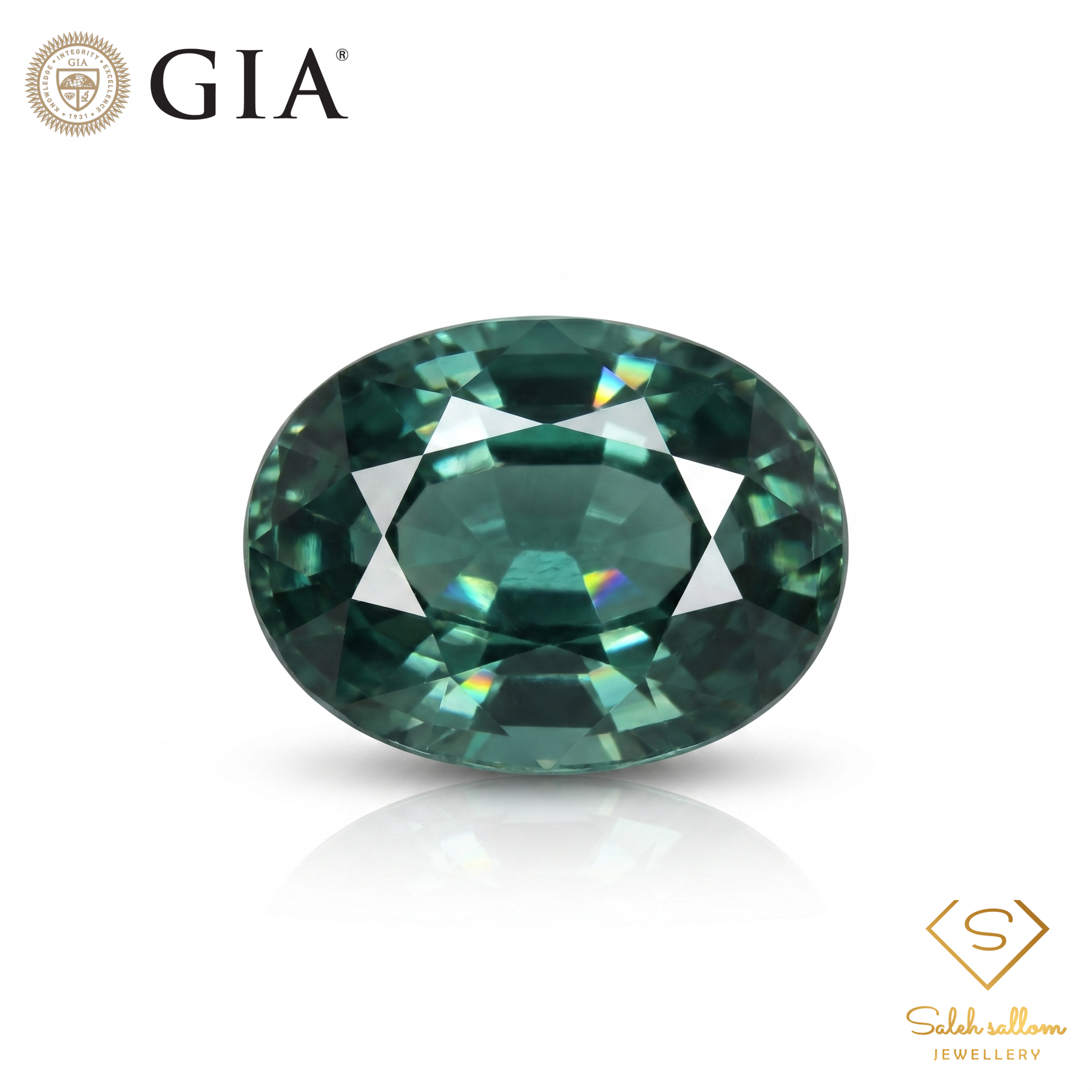 GIA Certified Natural Greenish Blue Sapphire | 1.06 Carat Oval Mixed Cut | Luxury Gemstone-Saleh Sallom