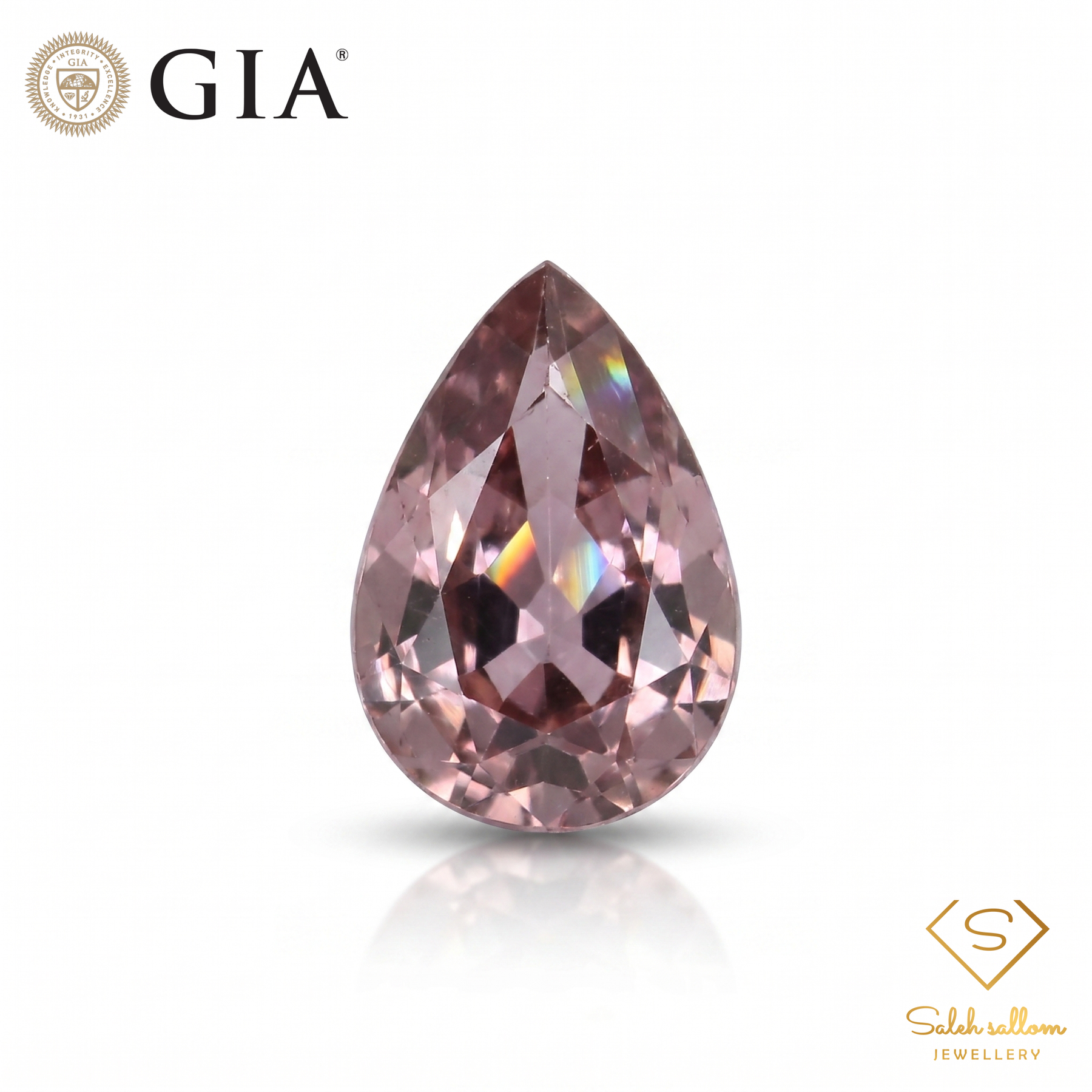 GIA Certified Natural Pink Sapphire | 0.78 Carat Pear Mixed Cut | Luxury Gemstone-Saleh Sallom