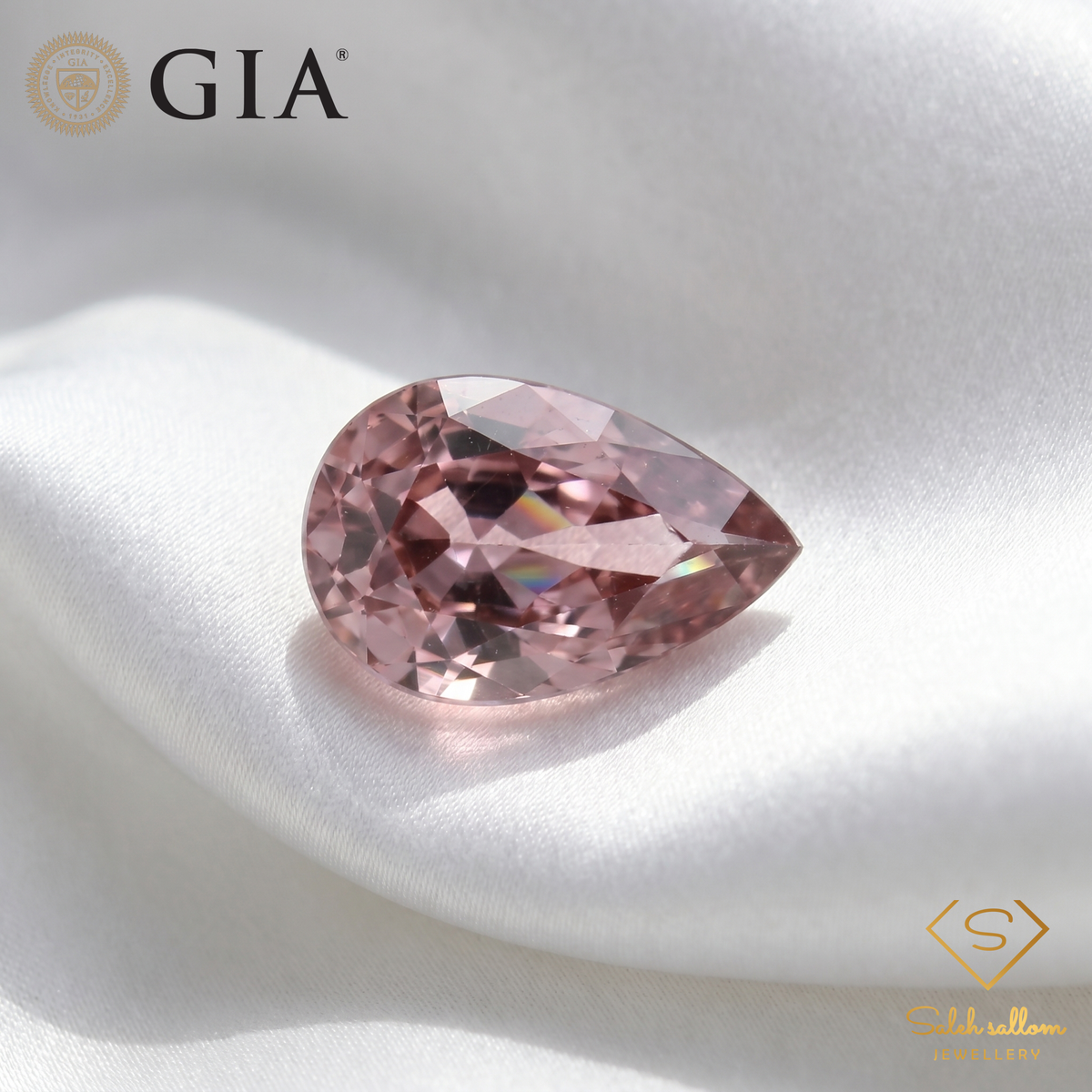 GIA Certified Natural Pink Sapphire | 0.78 Carat Pear Mixed Cut | Luxury Gemstone-Saleh Sallom