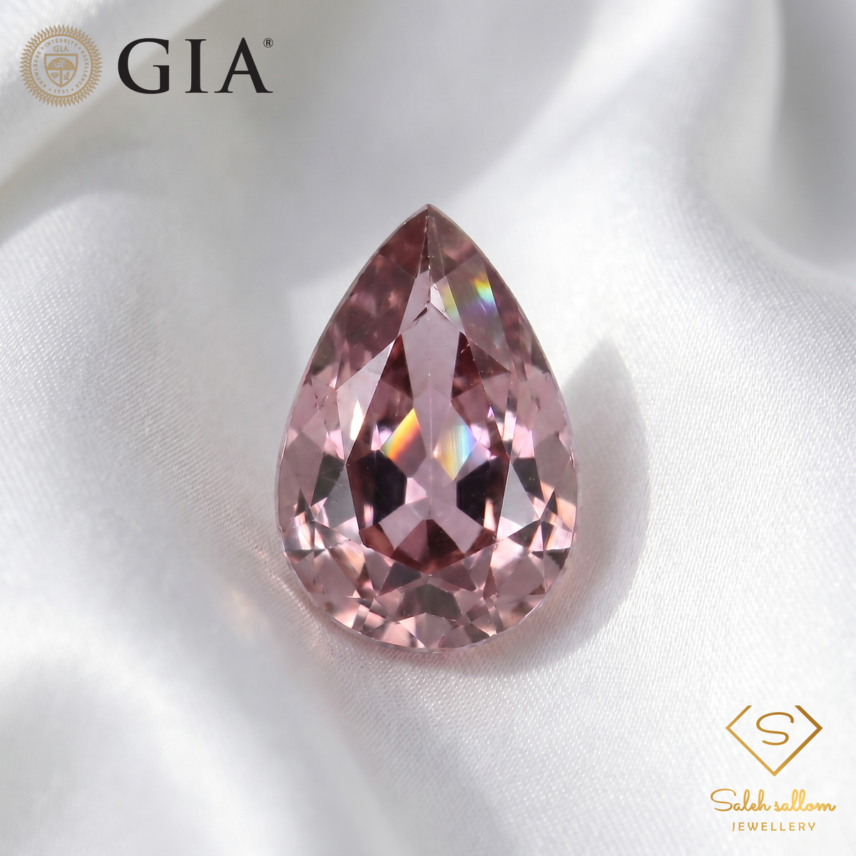 GIA Certified Natural Pink Sapphire | 0.78 Carat Pear Mixed Cut | Luxury Gemstone-Saleh Sallom
