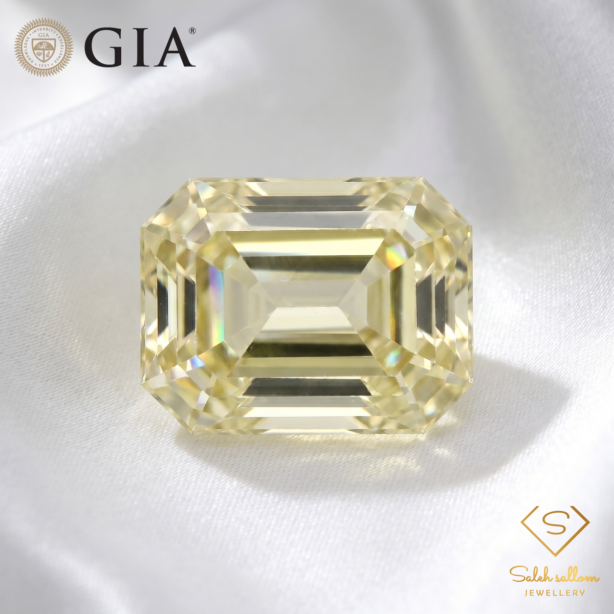 GIA Certified Natural Yellow Sapphire | 0.70 Carat Octagonal Step Cut | Luxury Gemstone-Saleh Sallom