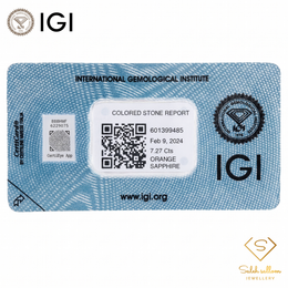 IGI Certified Natural Orange Sapphire | 7.27 Carat Oval Mixed Cut | Luxury Gemstone-Saleh Sallom