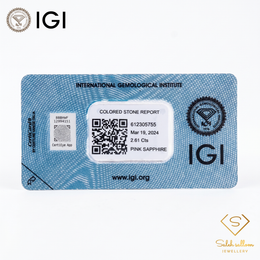 IGI Certified Natural Pink Sapphire | 2.61 Carat Oval Mixed Cut | Luxury Gemstone-Saleh Sallom