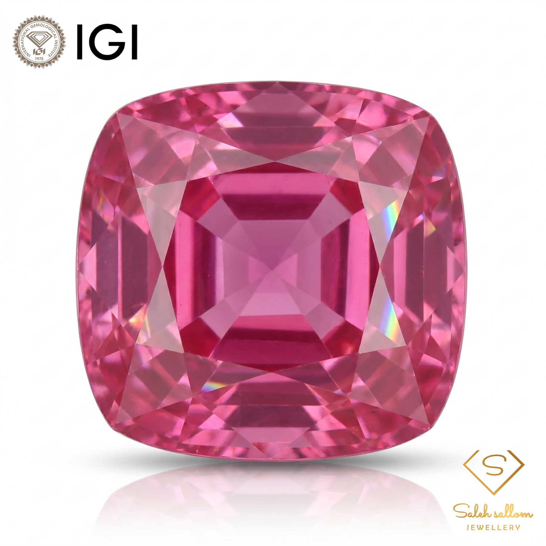 IGI Certified Pink Sapphire with Lead Glass Filling | 1.76 Carat Cushion Mixed Cut | Luxury Gemstone-Saleh Sallom