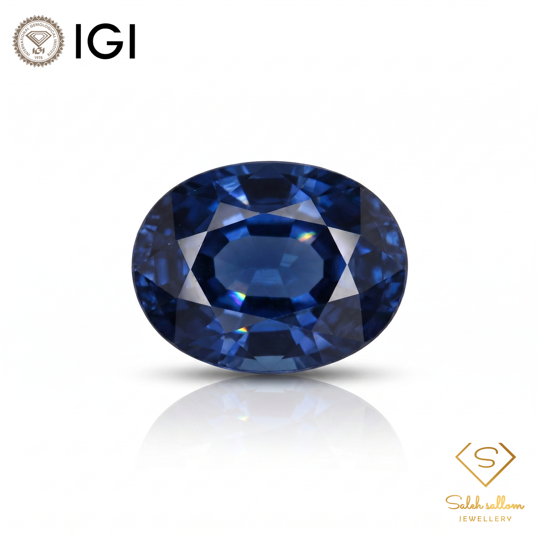 IGI Certified Natural Blue Sapphire | 1.87 Carat Oval Mixed Cut | Luxury Gemstone-Saleh Sallom