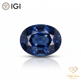 IGI Certified Natural Blue Sapphire | 1.87 Carat Oval Mixed Cut | Luxury Gemstone-Saleh Sallom