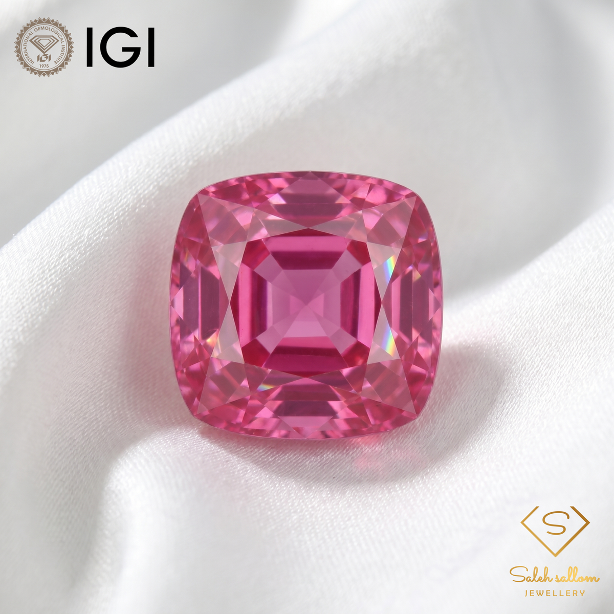 IGI Certified Pink Sapphire with Lead Glass Filling | 1.76 Carat Cushion Mixed Cut | Luxury Gemstone-Saleh Sallom