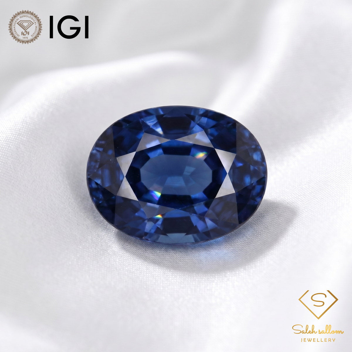 IGI Certified Natural Blue Sapphire | 1.87 Carat Oval Mixed Cut | Luxury Gemstone-Saleh Sallom