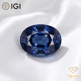 IGI Certified Natural Blue Sapphire | 1.87 Carat Oval Mixed Cut | Luxury Gemstone-Saleh Sallom