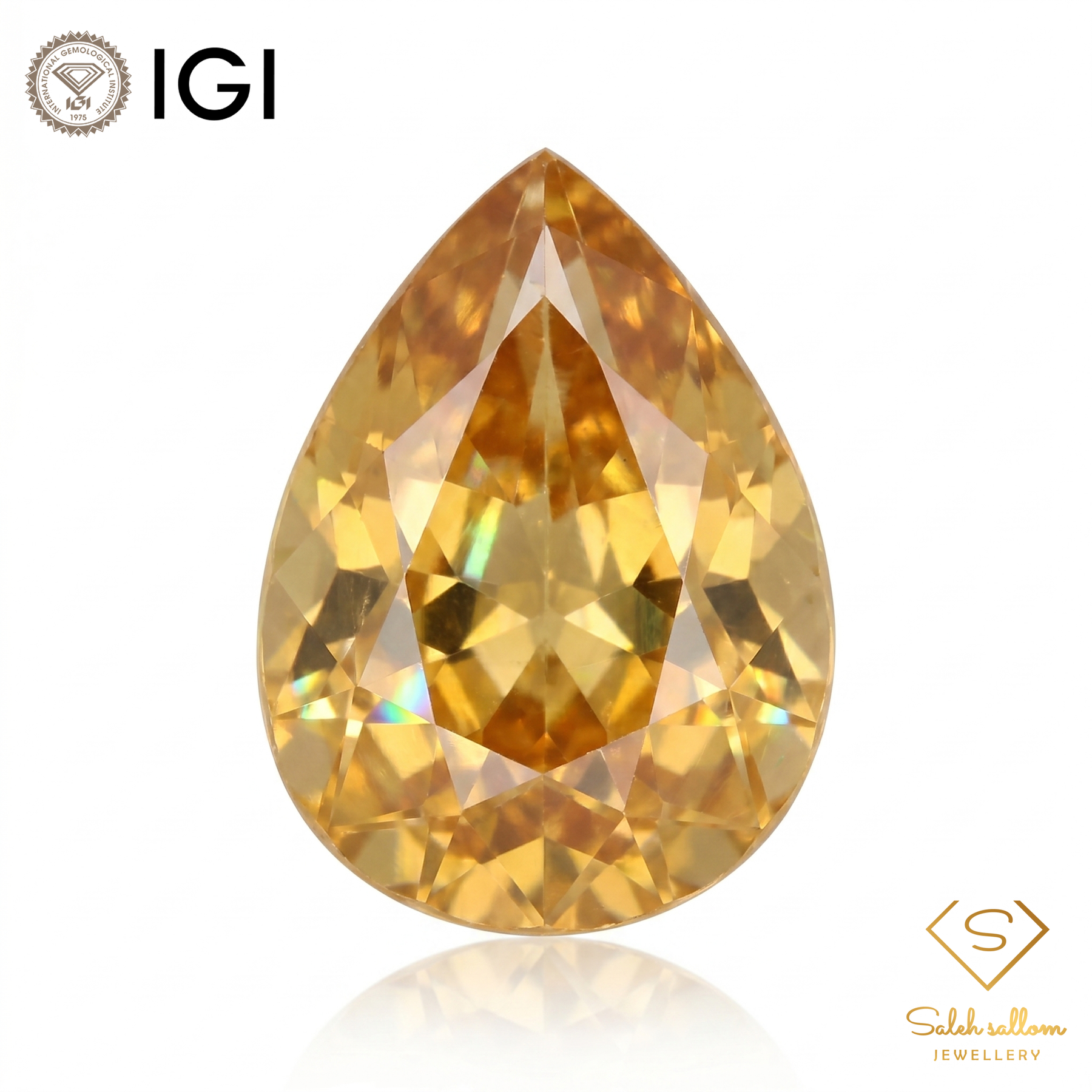 IGI Certified Yellow Sapphire with Lead Glass Filling | 2.07 Carat Pear Mixed Cut | Luxury Gemstone-Saleh Sallom