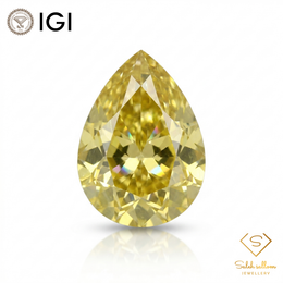 IGI Certified Yellow Sapphire with Lead Glass Filling | 2.73 Carat Pear Mixed Cut | Luxury Gemstone-Saleh Sallom