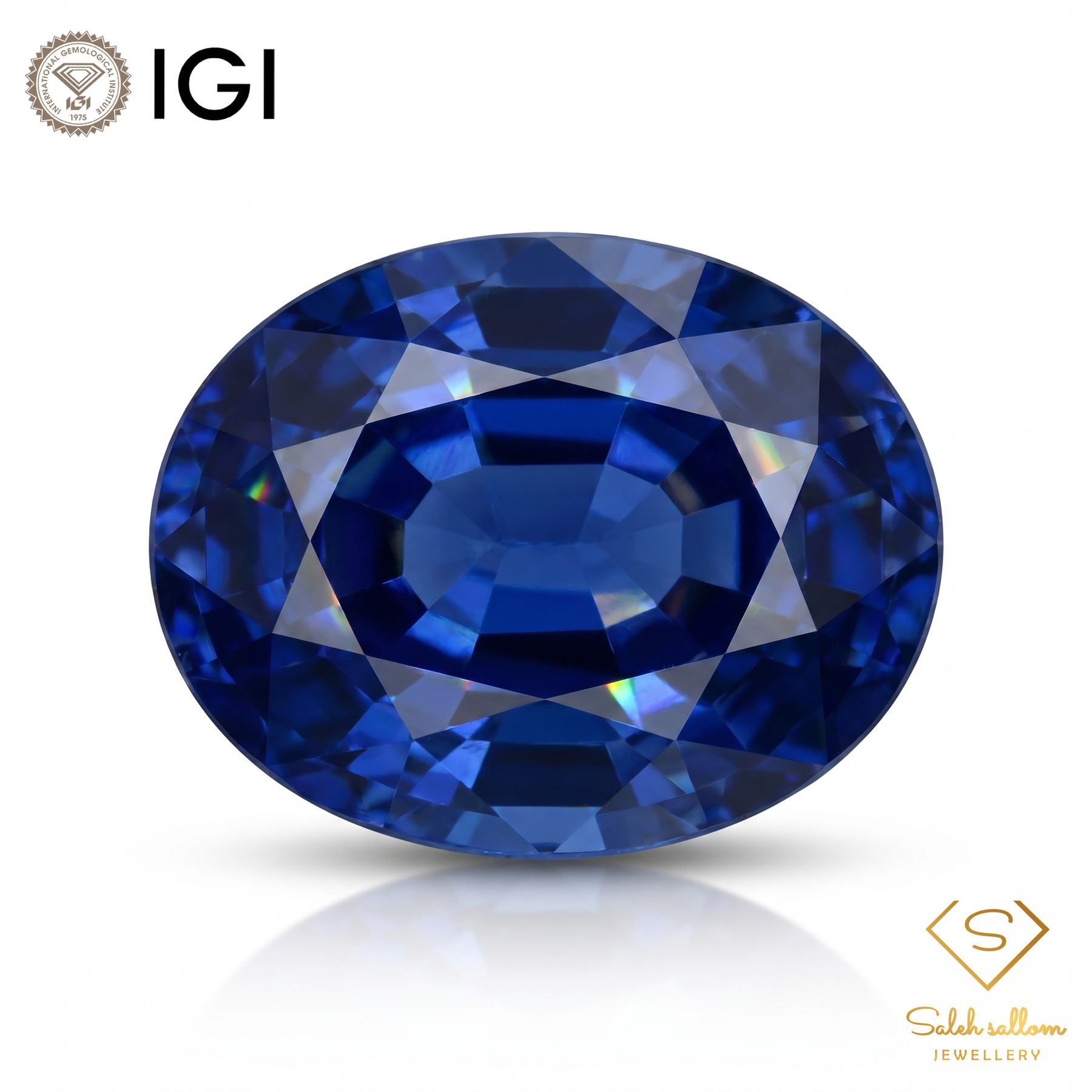 IGI Certified Natural Blue Sapphire | 1.42 Carat Oval Mixed Cut | Luxury Gemstone-Saleh Sallom