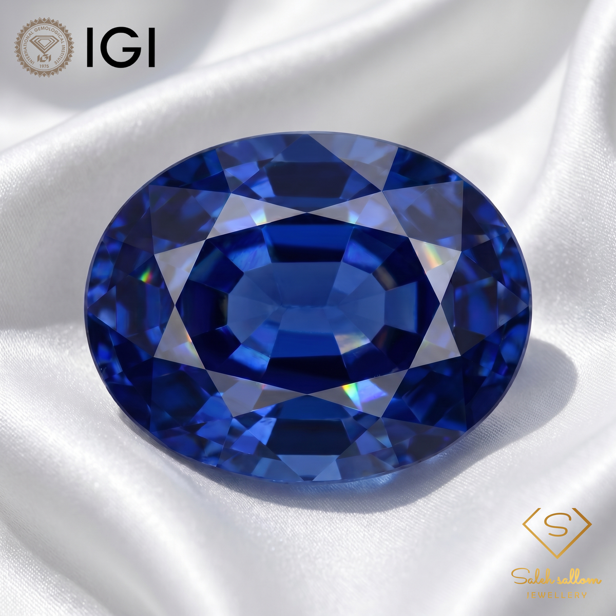 IGI Certified Natural Blue Sapphire | 1.42 Carat Oval Mixed Cut | Luxury Gemstone-Saleh Sallom