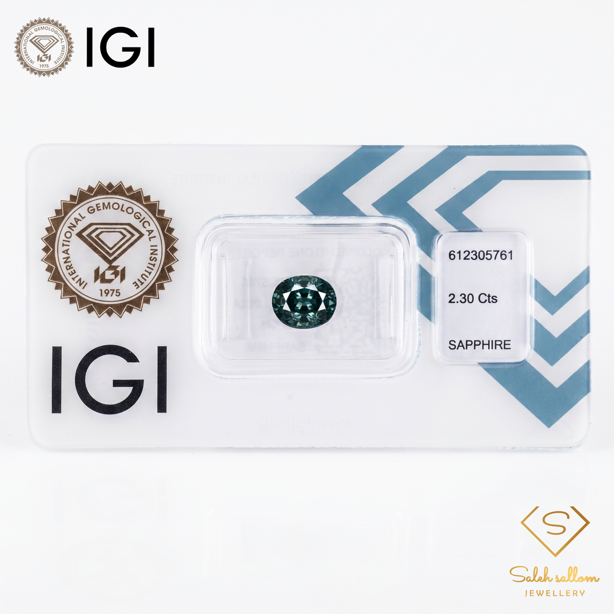 IGI Certified Unheated Dark Greenish Blue Sapphire | 2.30 Carats Oval Mixed Cut-Saleh Sallom