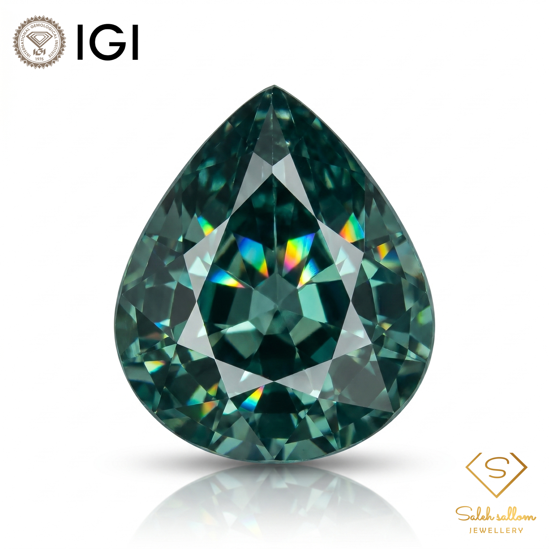 IGI Certified Natural Bi-Color Sapphire | 1.94 Carat Pear Mixed Cut | Luxury Gemstone-Saleh Sallom