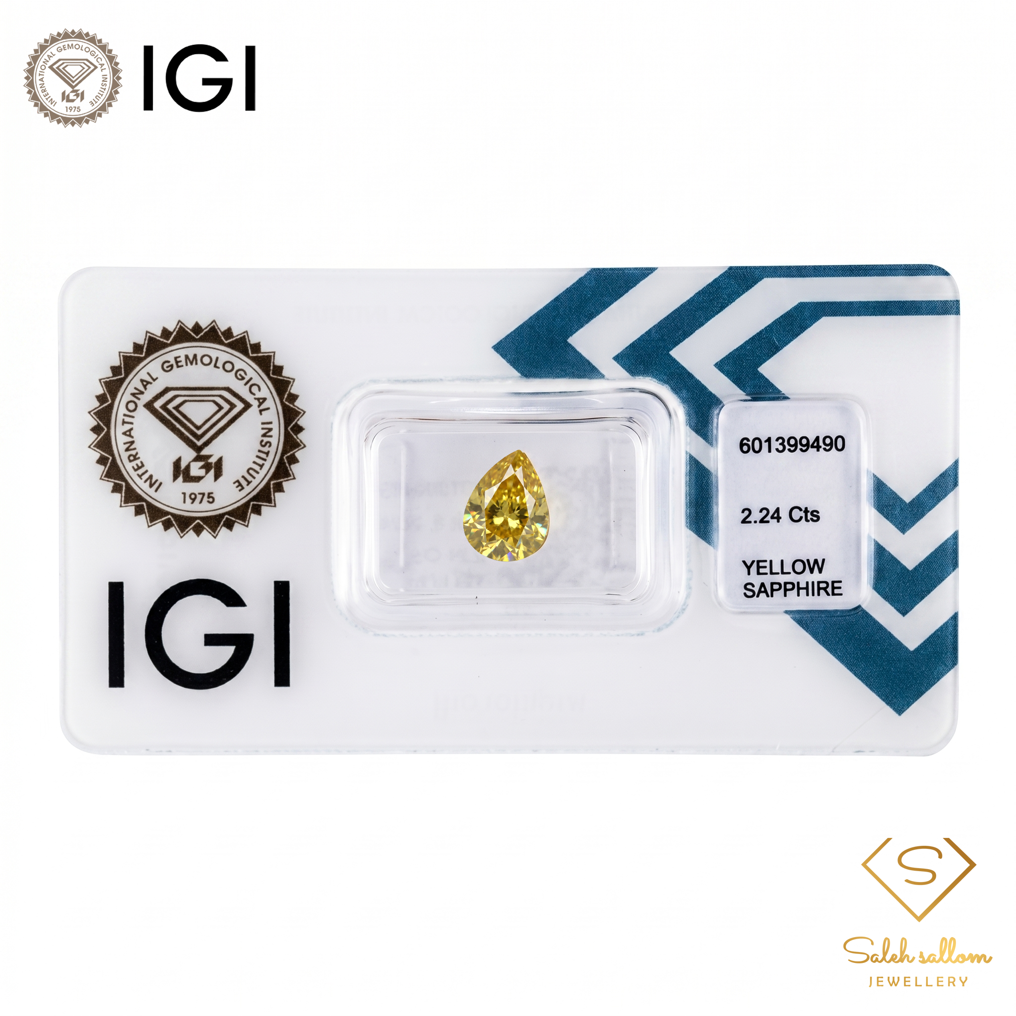 IGI Certified Natural Yellow Sapphire | 2.24 Carat Pear Mixed Cut | Luxury Gemstone Secondary image