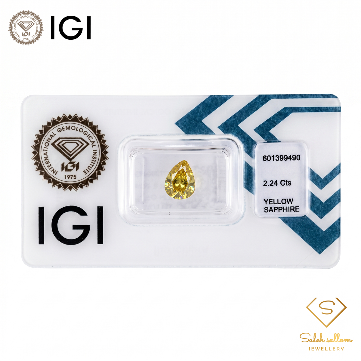 IGI Certified Natural Yellow Sapphire | 2.24 Carat Pear Mixed Cut | Luxury Gemstone-Saleh Sallom
