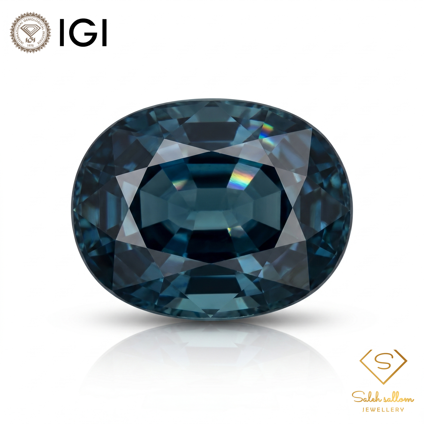 IGI Certified Heated Blue Sapphire | 0.83 Carat Oval Mixed Cut-Saleh Sallom