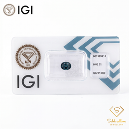 IGI Certified Heated Blue Sapphire | 0.83 Carat Oval Mixed Cut-Saleh Sallom