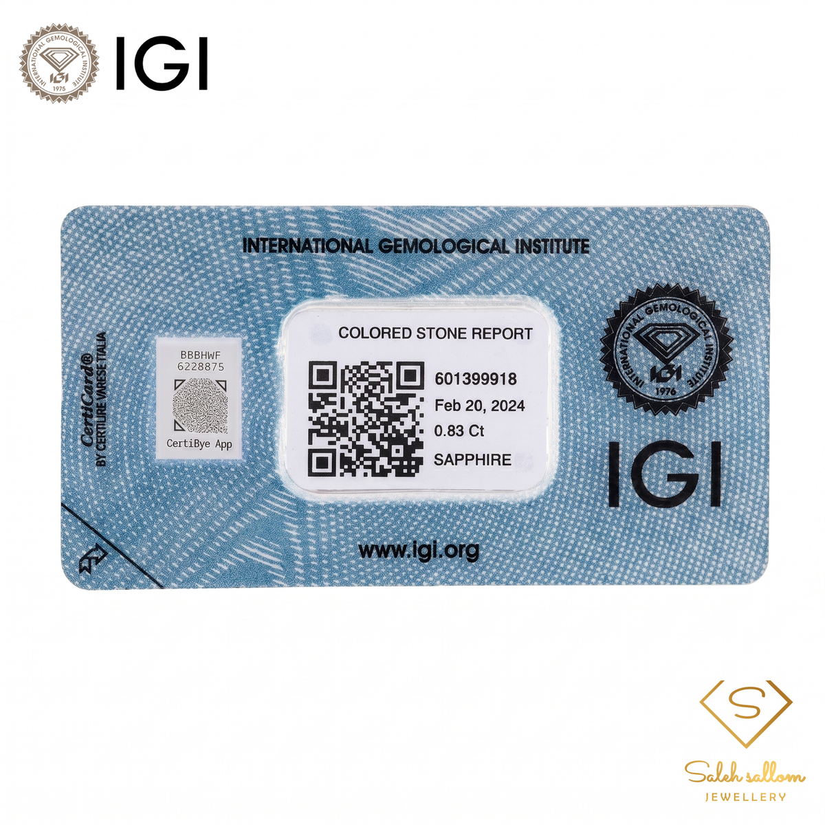 IGI Certified Heated Blue Sapphire | 0.83 Carat Oval Mixed Cut-Saleh Sallom