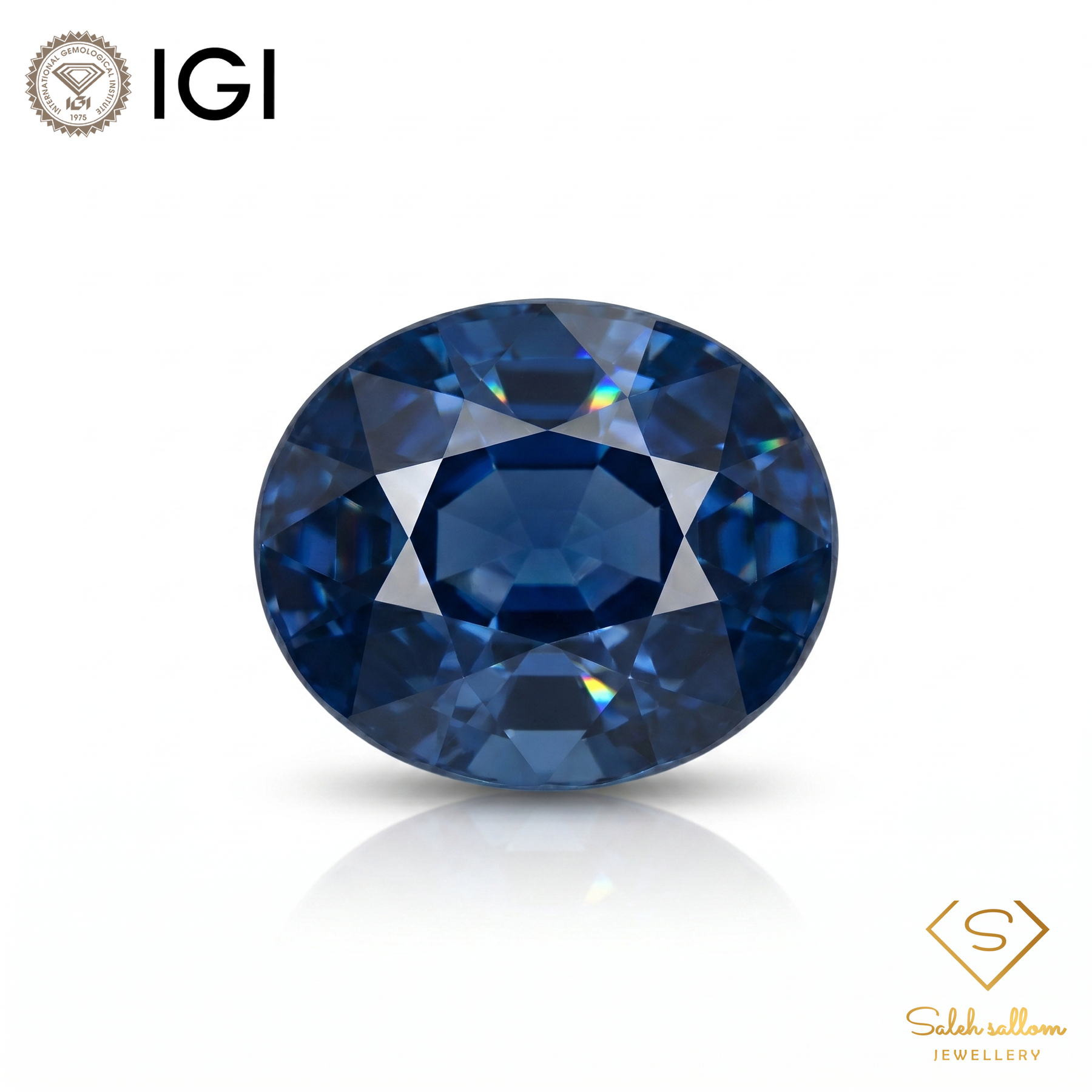 IGI Certified Natural Blue Sapphire | 1.25 Carat Oval Mixed Cut | Luxury Gemstone-Saleh Sallom