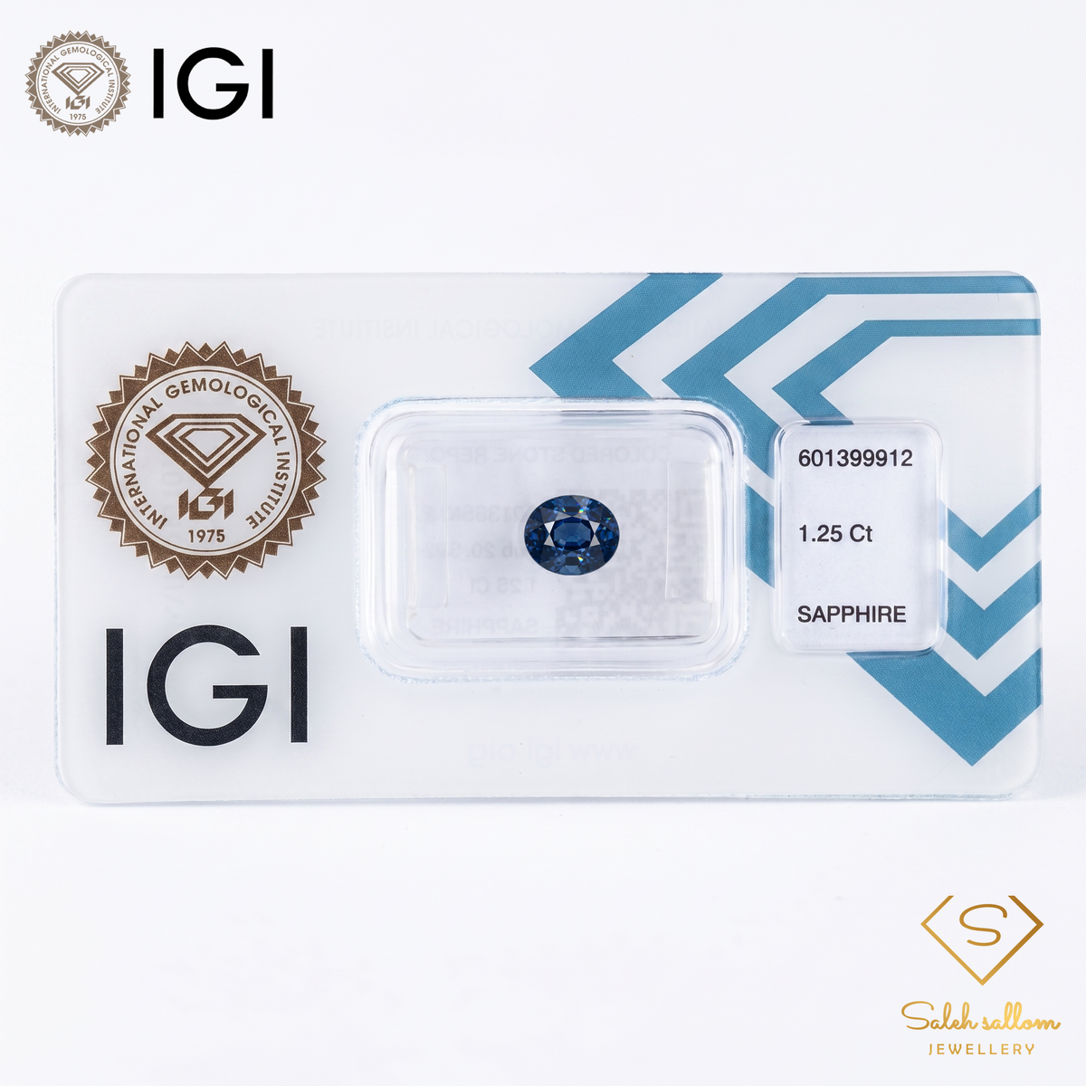 IGI Certified Natural Blue Sapphire | 1.25 Carat Oval Mixed Cut | Luxury Gemstone-Saleh Sallom