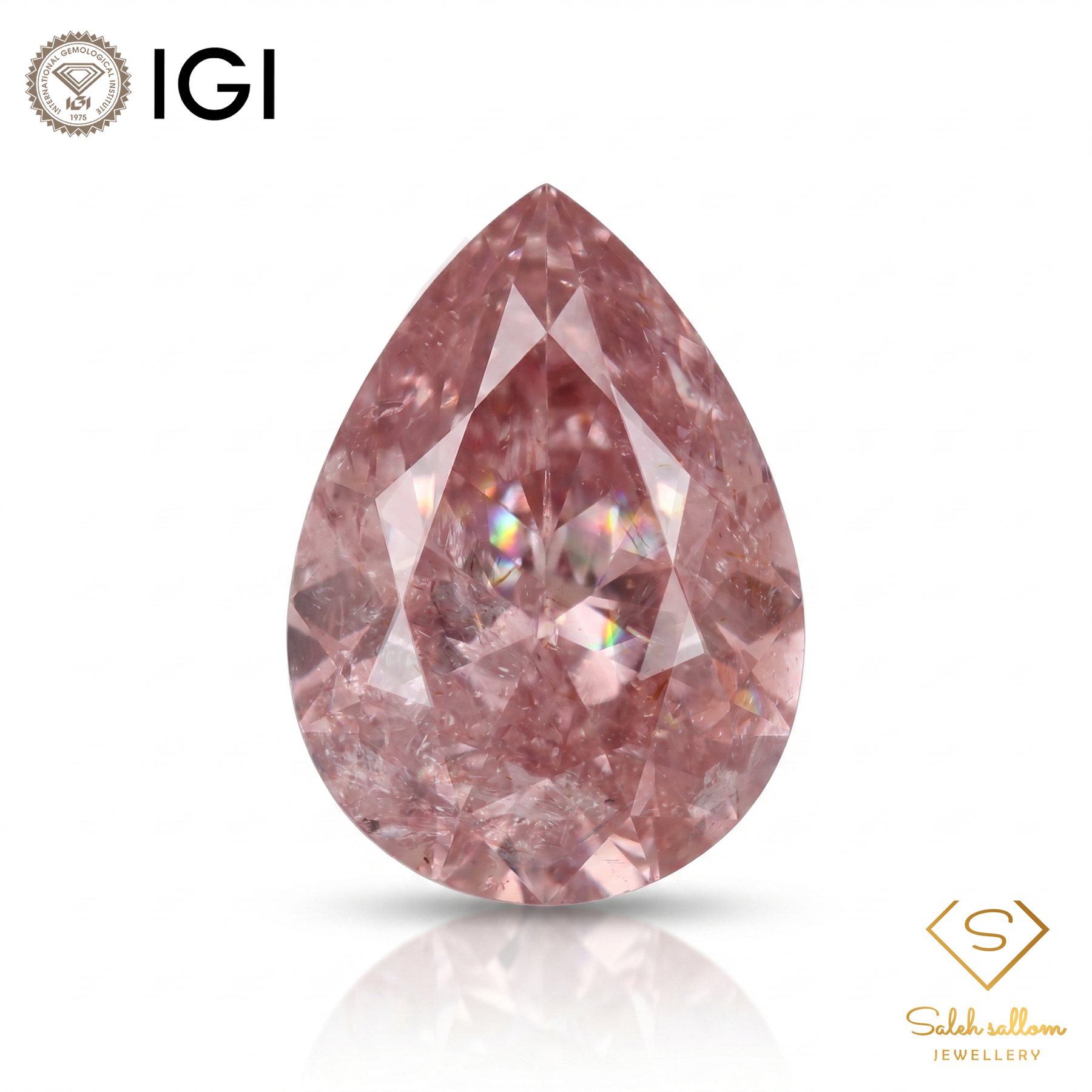 IGI Certified Natural Pink Sapphire | 2.39 Carats Pear Mixed Cut | Heated Gemstone-Saleh Sallom