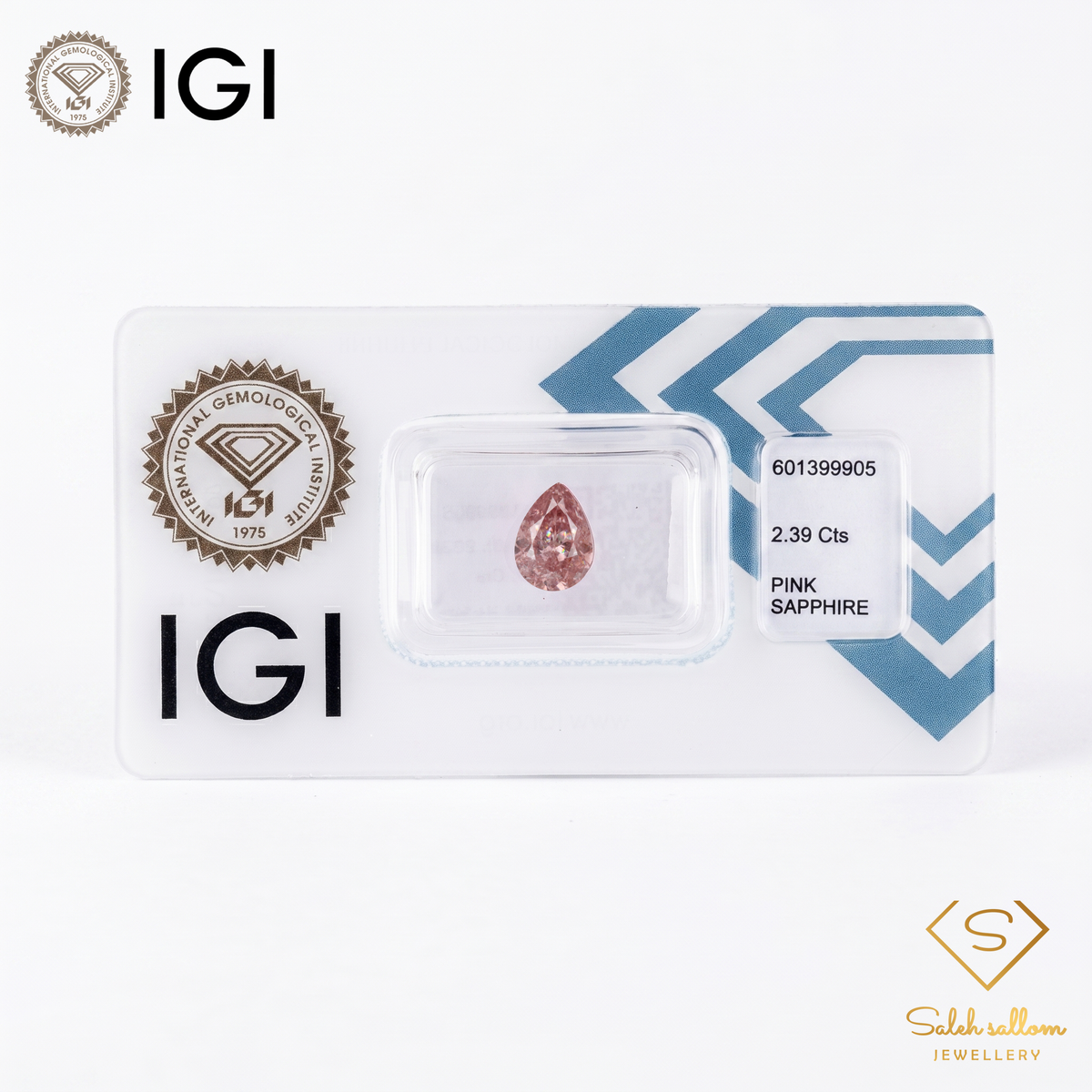 IGI Certified Natural Pink Sapphire | 2.39 Carats Pear Mixed Cut | Heated Gemstone-Saleh Sallom