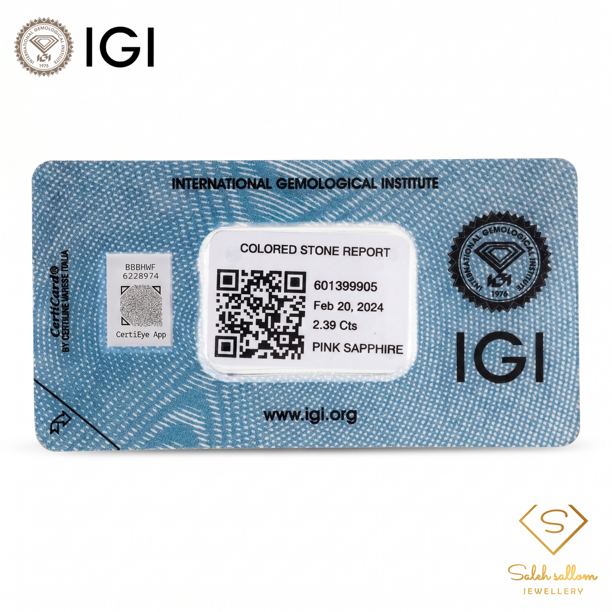 IGI Certified Natural Pink Sapphire | 2.39 Carats Pear Mixed Cut | Heated Gemstone-Saleh Sallom