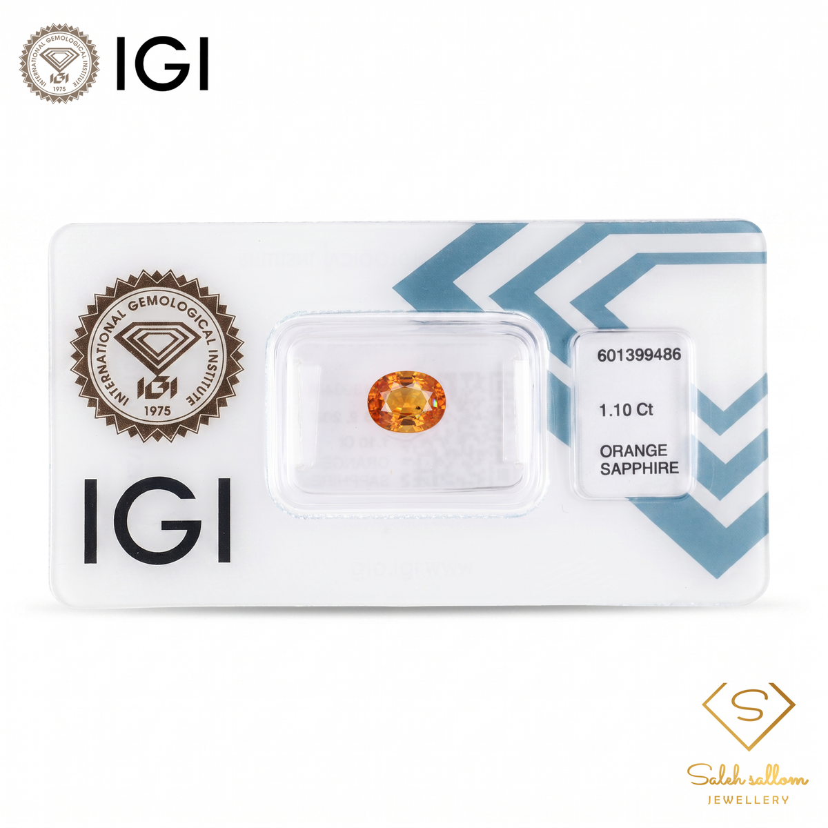 IGI Certified Natural Orange Sapphire | 1.10 Carat Oval Mixed Cut | Heated Gemstone-Saleh Sallom