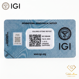 IGI Certified Natural Orange Sapphire | 1.10 Carat Oval Mixed Cut | Heated Gemstone-Saleh Sallom