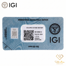IGI Certified Natural Green Sapphire | 1.77 Carat Marquise Mixed Cut | Luxury Gemstone-Saleh Sallom