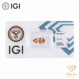 IGI Certified Natural Orange Sapphire | 1.71 Carat Pear Mixed Cut | Luxury Gemstone-Saleh Sallom