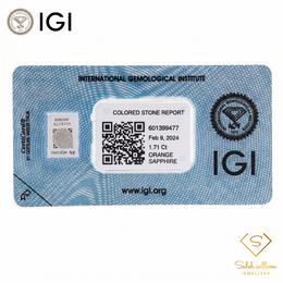 IGI Certified Natural Orange Sapphire | 1.71 Carat Pear Mixed Cut | Luxury Gemstone-Saleh Sallom