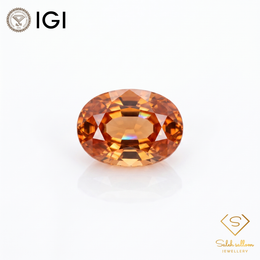 IGI Certified Natural Orange Sapphire | 0.87 Carat Oval Mixed Cut | Luxury Gemstone-Saleh Sallom