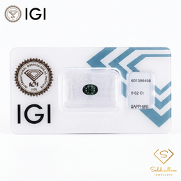 IGI Certified Natural Greenish Blue Sapphire | 0.62 Carat Oval Mixed Cut | Heated Gemstone-Saleh Sallom