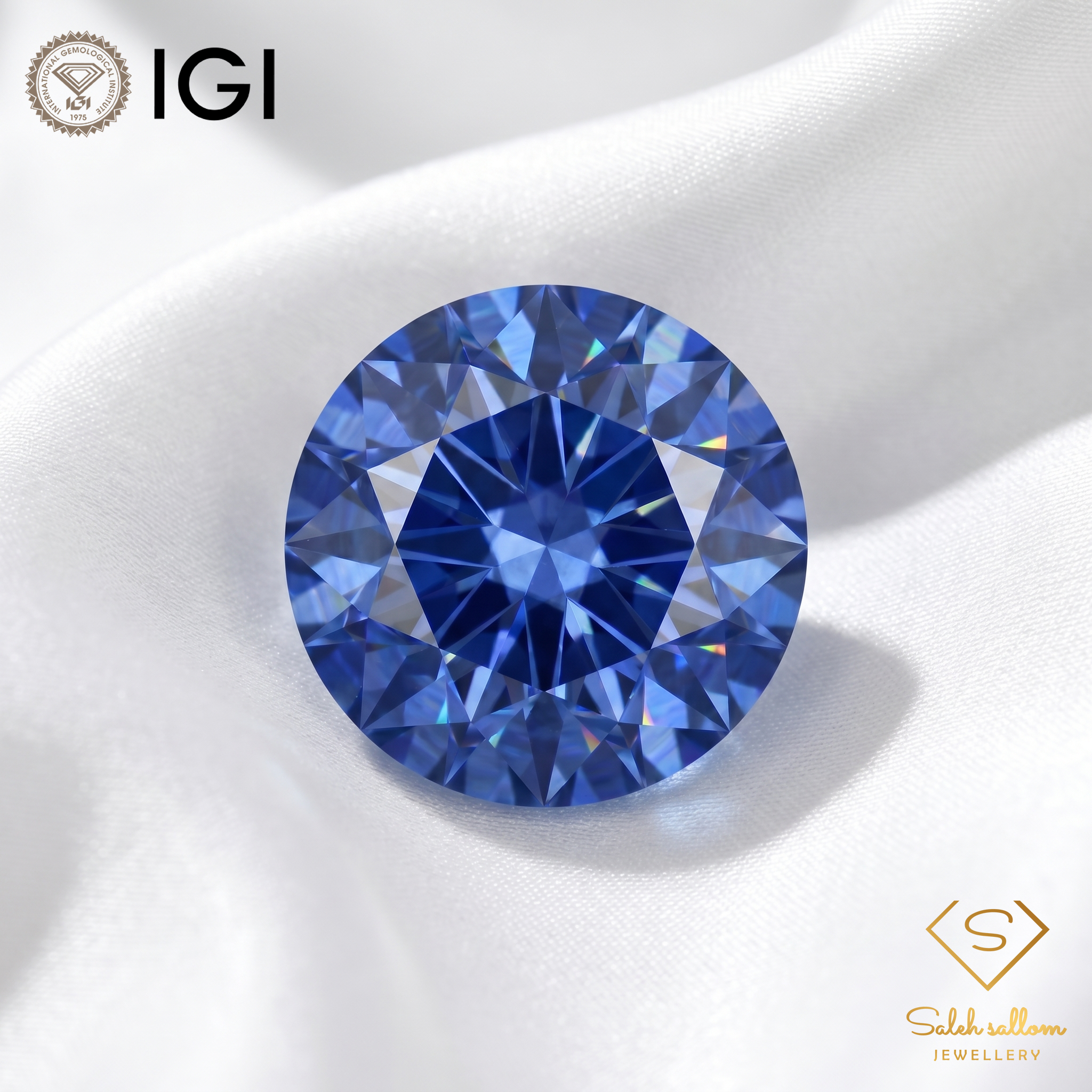 IGI Certified Natural Blue Sapphire | 0.42 Carat Round Brilliant Cut | Heated Gemstone Secondary image