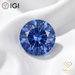 IGI Certified Natural Blue Sapphire | 0.42 Carat Round Brilliant Cut | Heated Gemstone-Saleh Sallom