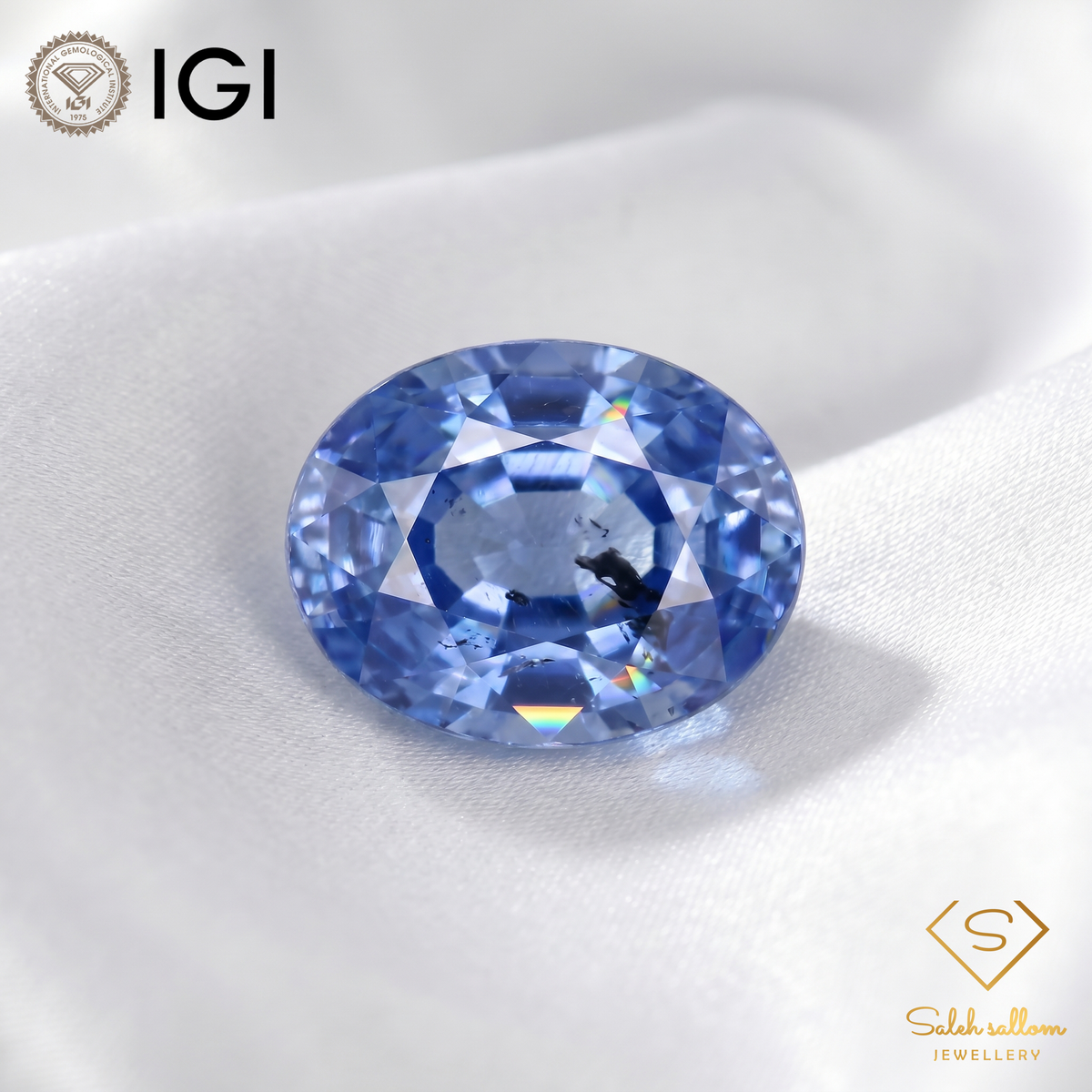 IGI Certified Natural Blue Sapphire | 1.18 Carat Oval Mixed Cut | Heated Gemstone-Saleh Sallom