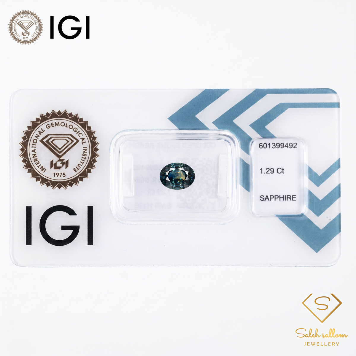 IGI Certified Natural Blue Sapphire | 1.29 Carat Oval Mixed Cut | Heated Gemstone-Saleh Sallom