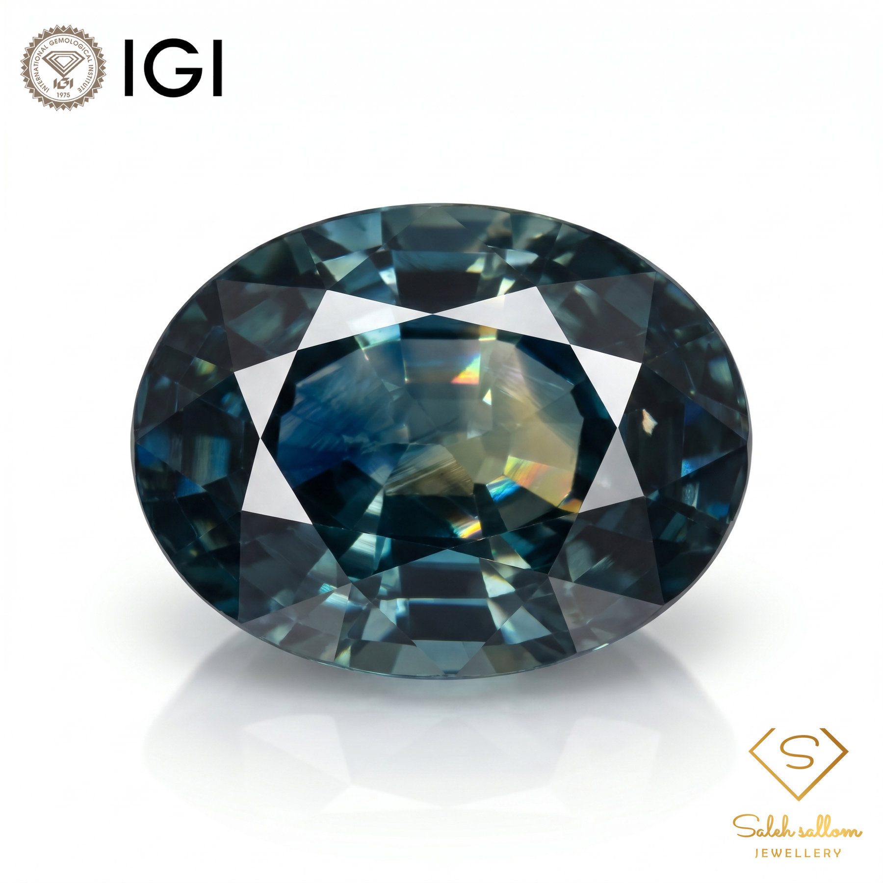 IGI Certified Natural Blue Sapphire | 1.29 Carat Oval Mixed Cut | Heated Gemstone-Saleh Sallom