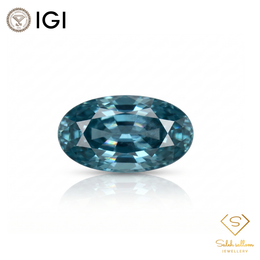 IGI Certified Natural Greenish Blue Sapphire | 2.81 Carats Oval Mixed Cut | Heated Gemstone-Saleh Sallom